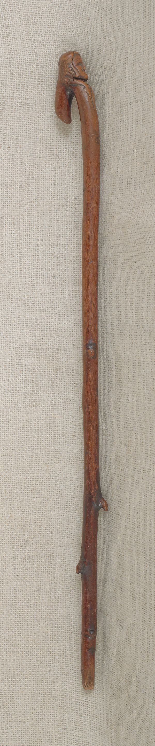 Carved cane late 19th c. the grip in
