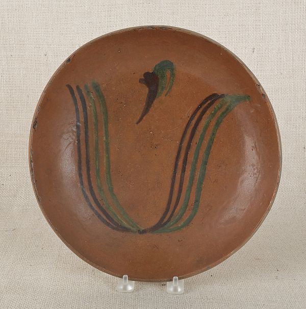 Pennsylvania redware plate 19th 17587a