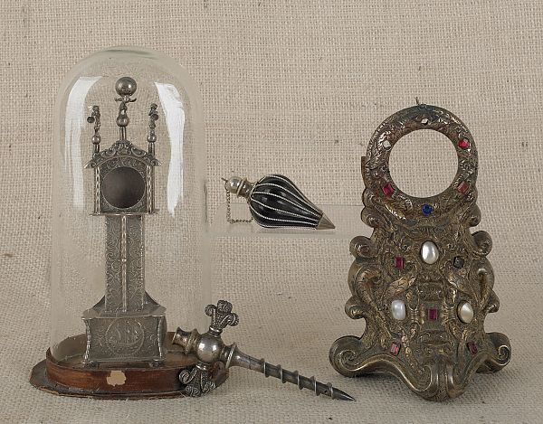 Miniature Dutch silver tall case clock