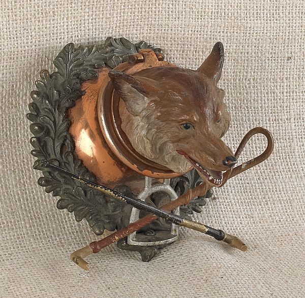 Painted bronze and copper fox head 175884