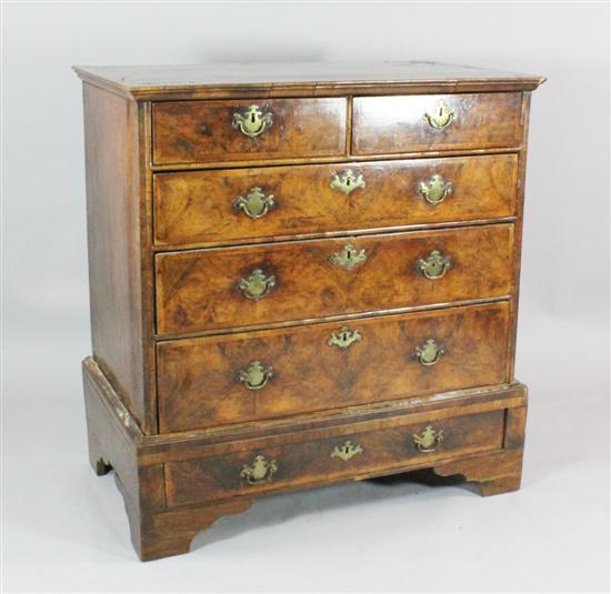 An early 18th century walnut and