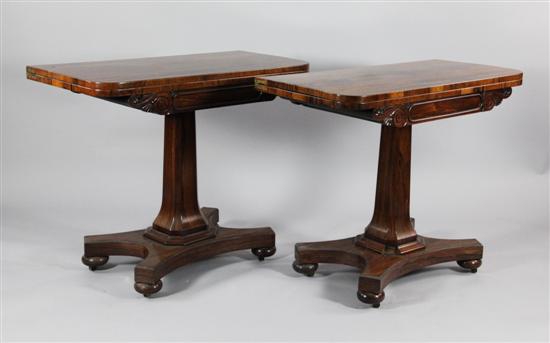 A pair of George IV carved rosewood