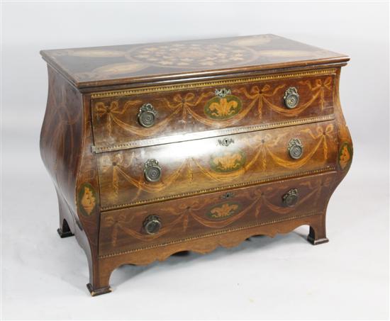 A late 19th century marquetry inlaid