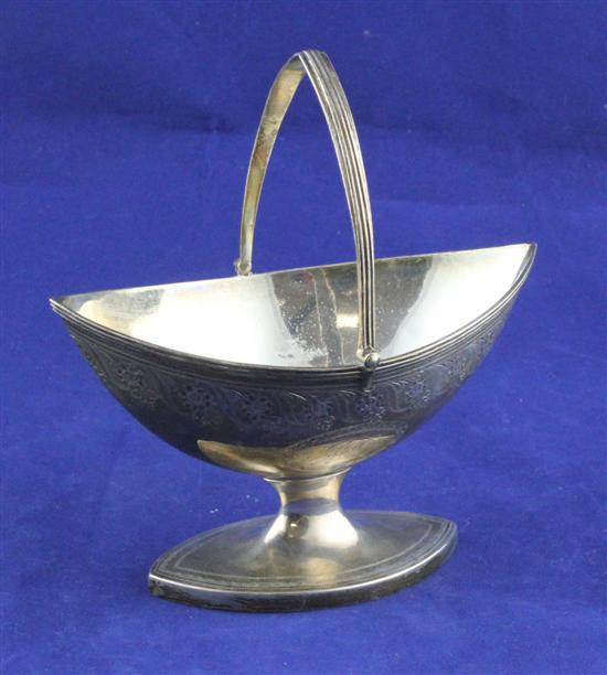 A George III engraved silver boat 17325b