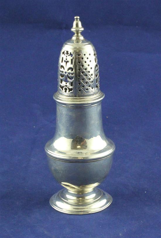 A George II silver sugar caster