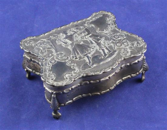 An Edwardian silver trinket box 17326a
