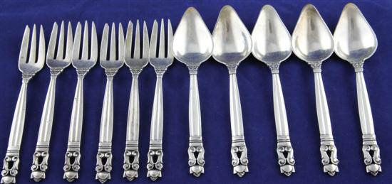 A set of six 1920's Georg Jensen