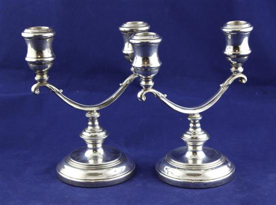 A pair of 1960 s silver two branch 1732bf
