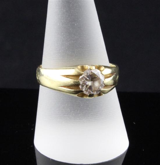 An 18ct gold gypsy set solitaire