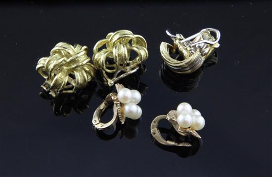 A pair of modern 18ct gold ear 173353