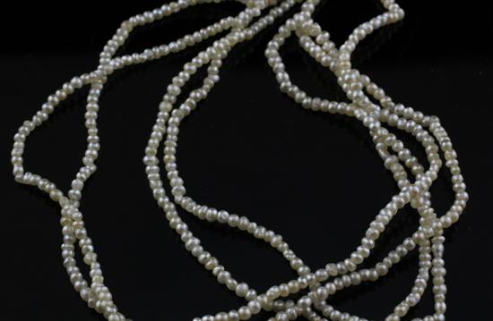 An antique two strand seed pearl