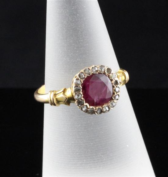 A 15ct gold ruby and rose diamond 17338f