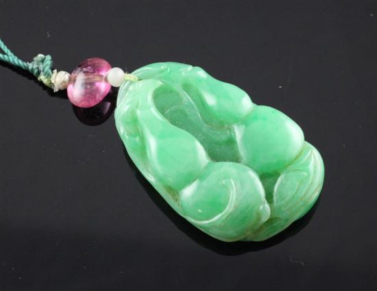 A Chinese jade pendant carved with