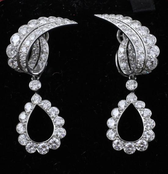 A pair of 1920 s 18ct white gold 17339d