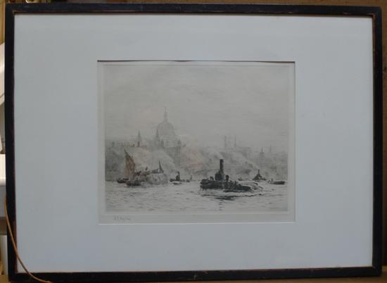 William Lionel Wyllie (1851-1931) etching