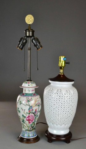  2 CHINESE PORCELAIN LAMPSOne 17349f