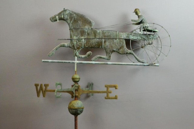 WEATHER VANE HORSE SULKY DIRECTIONALSAmerican 1734b9