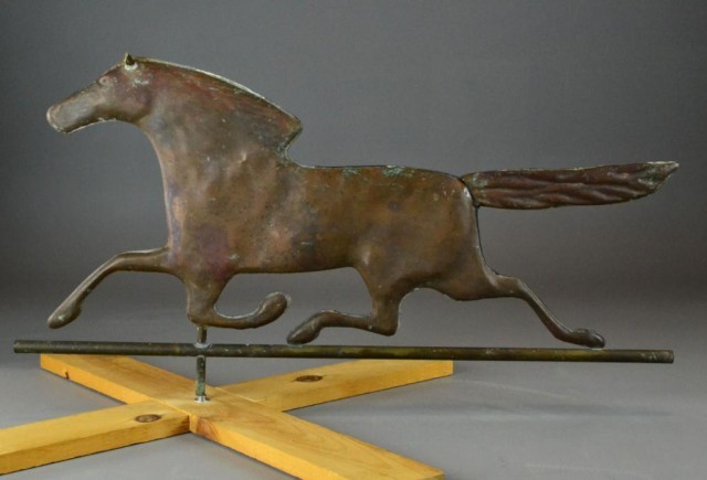 AN AMERICAN COPPER HORSE WEATHERVANEMolded