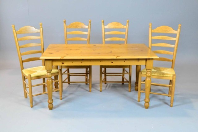 L.L. Bean Rustic Pine Table And ChairsIncludes