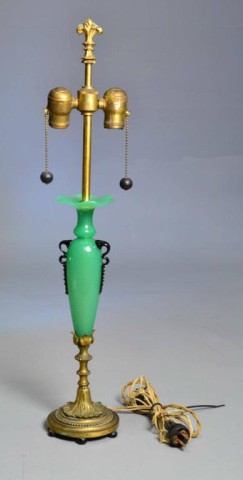 ART DECO OPALINE LAMP WITH BRASS 173682