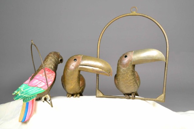 (3) BIRDS - HAMMERED COPPER AND