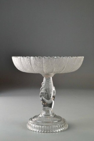 PRESSED GLASS COMPOTELovely glass compote