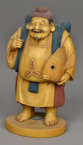 Japanese Carved Ivory Polychrome OkimonoProbably