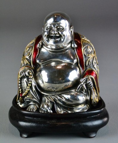 Chinese Silvered Figure of Laughing