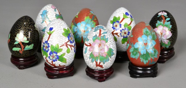  8 Chinese Cloisonne EggsTo include 173717