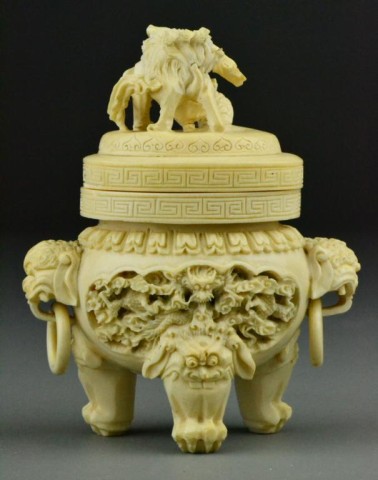 Chinese Carved Ivory Censor And 173760