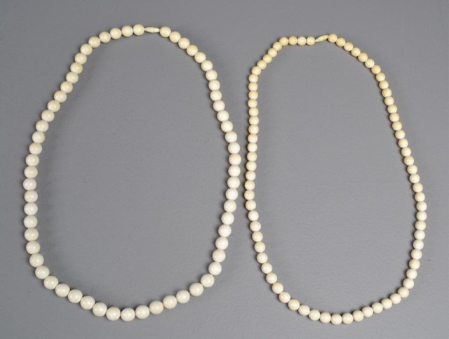  2 Large Chinese Ivory NecklacesBoth 173767