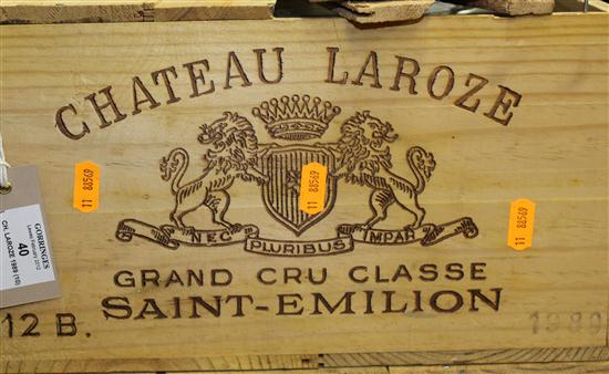 Ten bottles of Chateau Laroze 1989