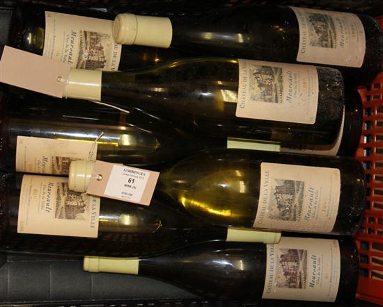 Nine bottles of Meursault Clos