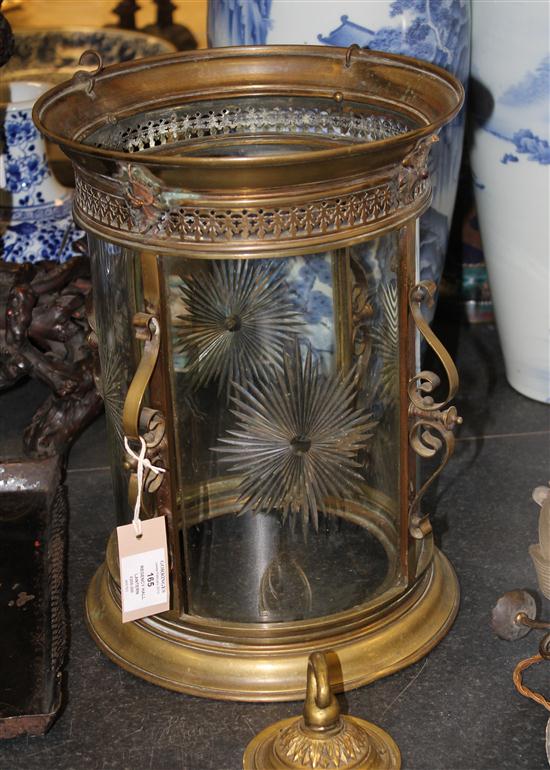 A Regency brass circular hall lantern