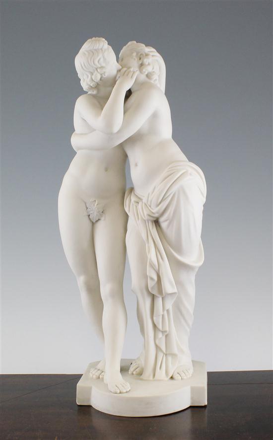 A Minton Parian group of Cupid and Psyche