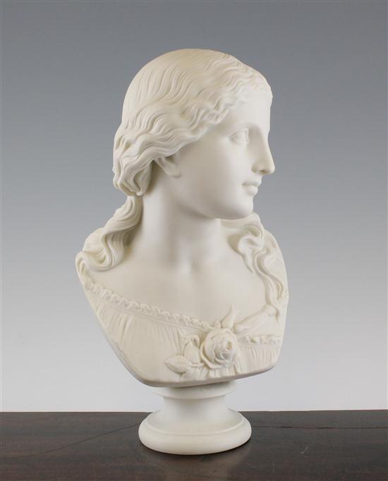 A Copeland Parian bust of a maiden 17388a