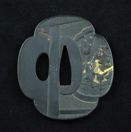 A Meiji period bronze tsuba overlaid 1738c3