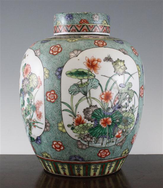 A large Chinese famille verte ovoid 17391a