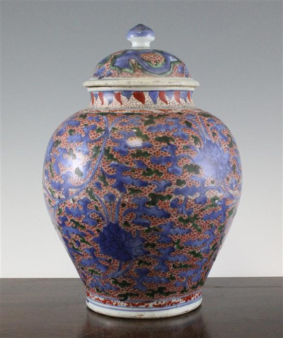 A Chinese Wucai baluster vase and