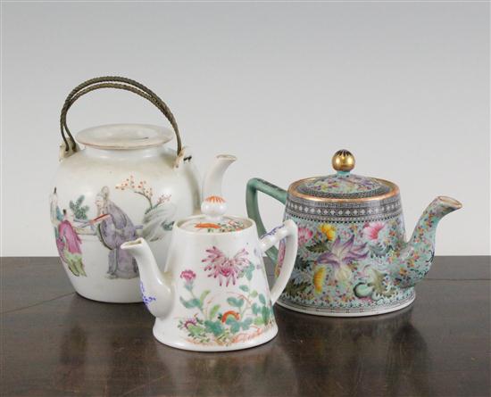 Three Chinese famille rose teapots 173926