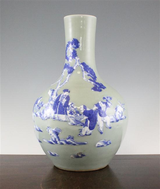 A large Chinese celadon glazed