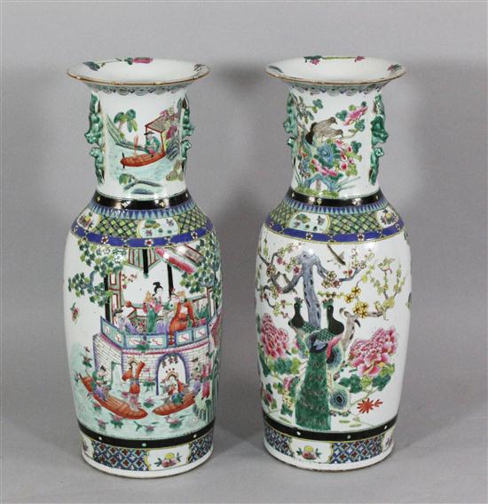 A pair of large Chinese Canton