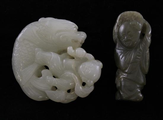 A Chinese pale celadon jade figure 173947