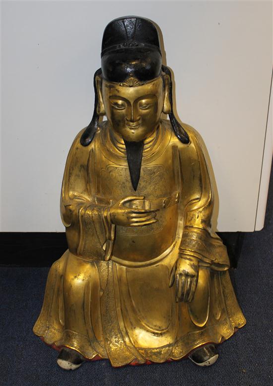 A large Chinese gilt bronze figure 173965