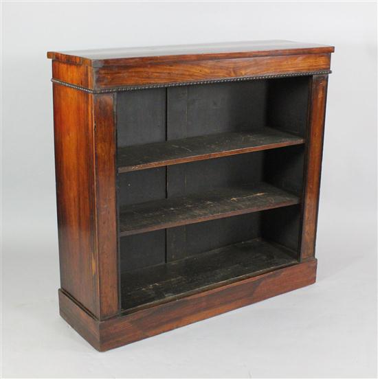 A Regency rosewood dwarf open bookcase