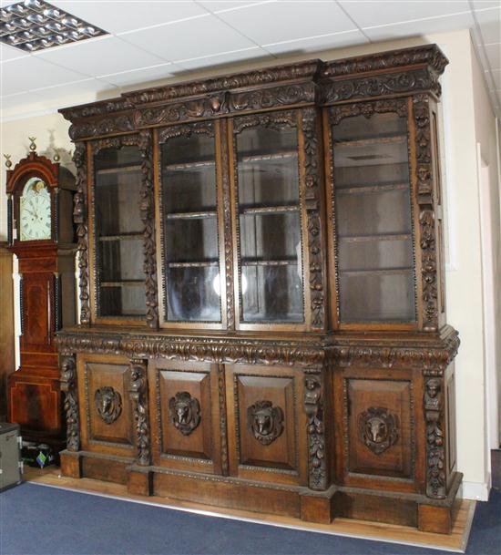 A Victorian carved oak breakfront 1739c2