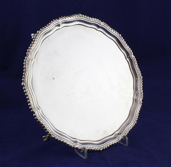 A 1960's silver shaped circular