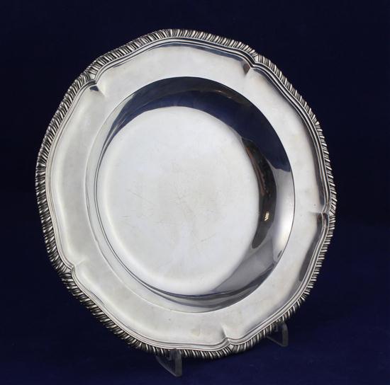 A Victorian silver soup plate of