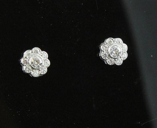 A pair of 18ct white gold and diamond 173a84