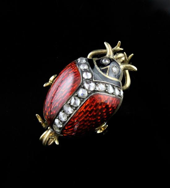 A Victorian rose diamond set enamelled 173a85